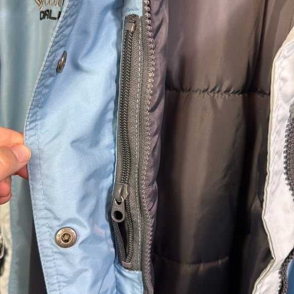 Columbia Challenge Series light blue hooded size xl Down Snow Jacket - Picture 9 of 10